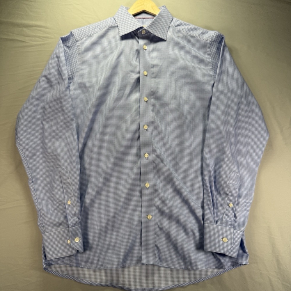 Eton Shirt Mens 16.5 Regular Fit Dress Button Up Check Oxford Woven Spread